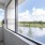 a building with a body of water in the front